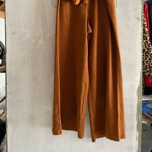 Anthropologie Linette Cropped Knit Wide Leg Merino Wool Pant